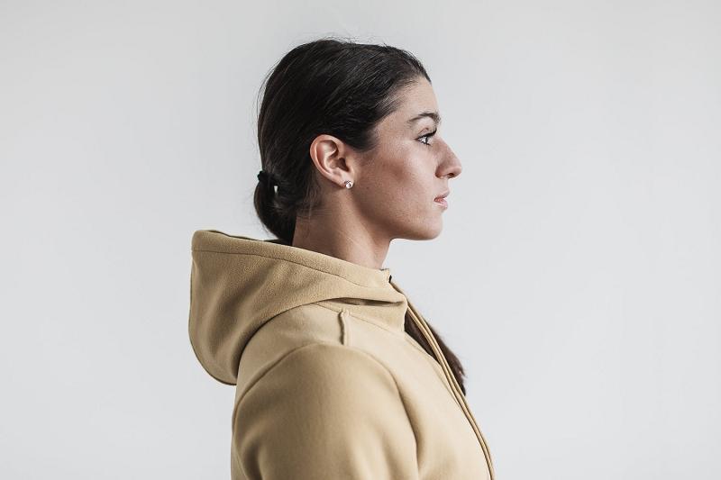 Women's Nobull WoArctic Zip-Up Hoodie Khaki | SG F3141D